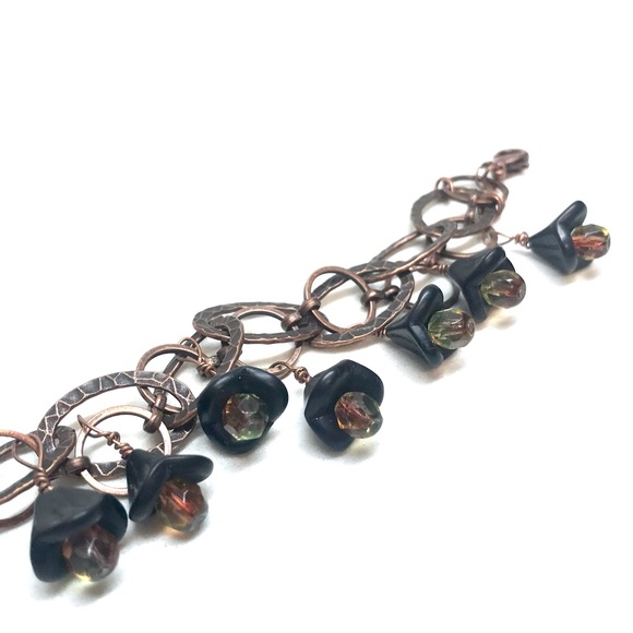 🆕 Handmade bracelet - Copper brown black flowers - Picture 4 of 7